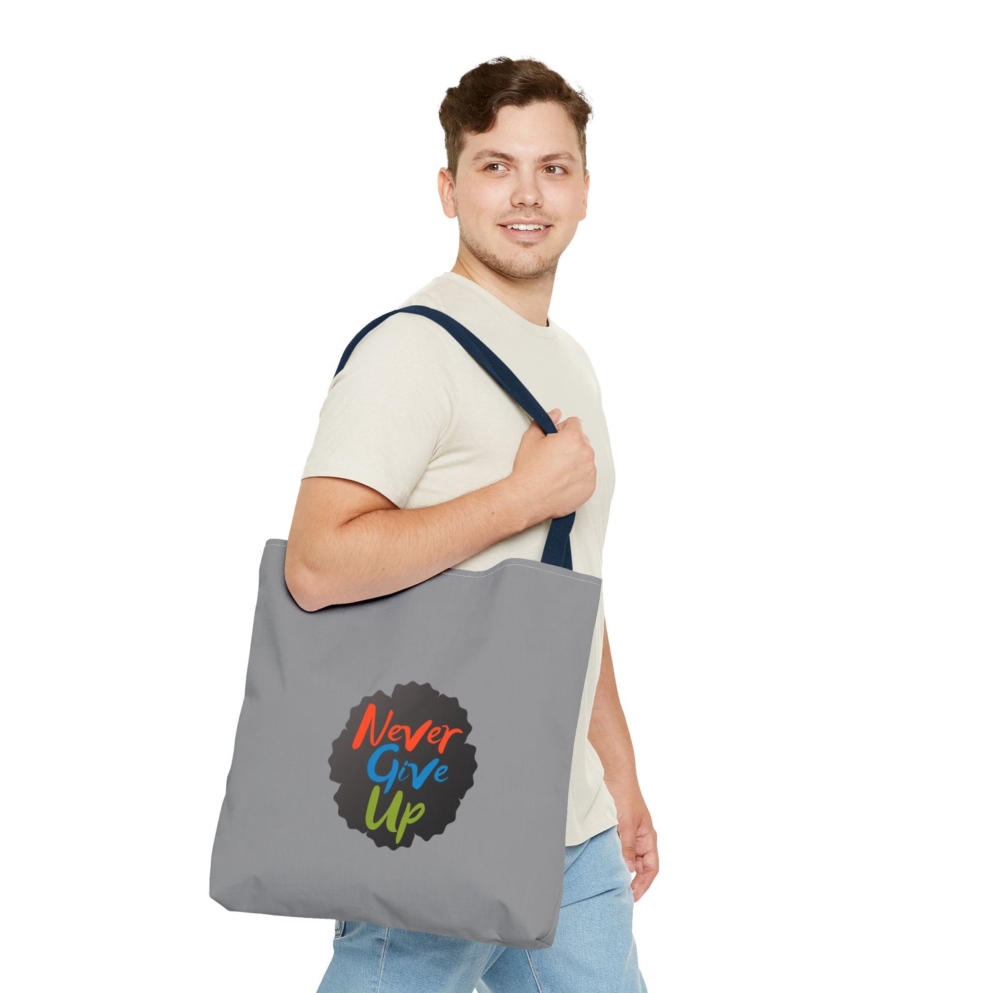 Never Give Up Tote Bag (AOP)