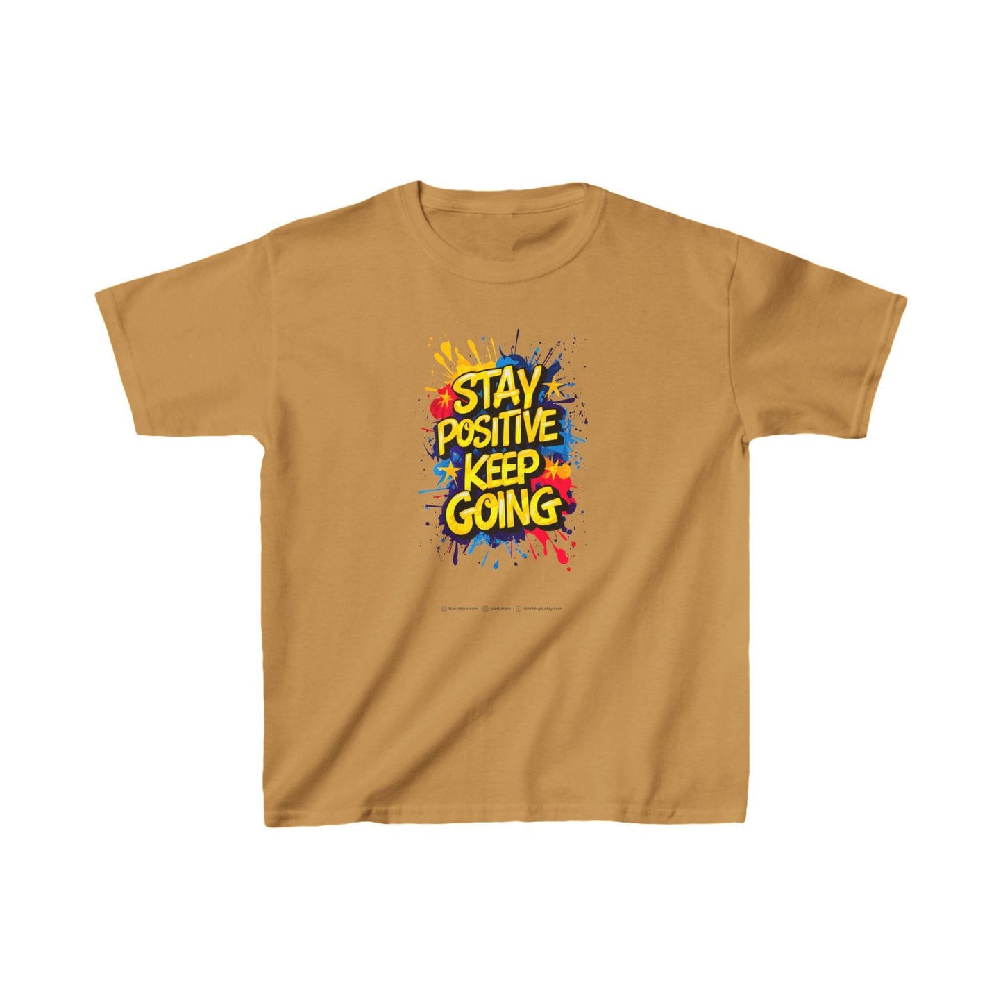 Stay Positive Keep Going Kids Heavy Cotton™ Tee