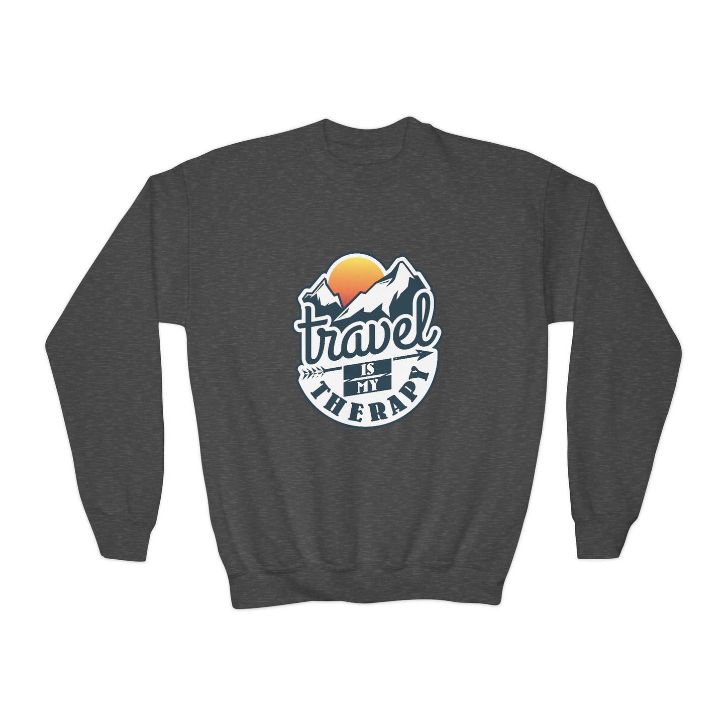 Travel Is My Therapy Youth Crewneck Sweatshirt