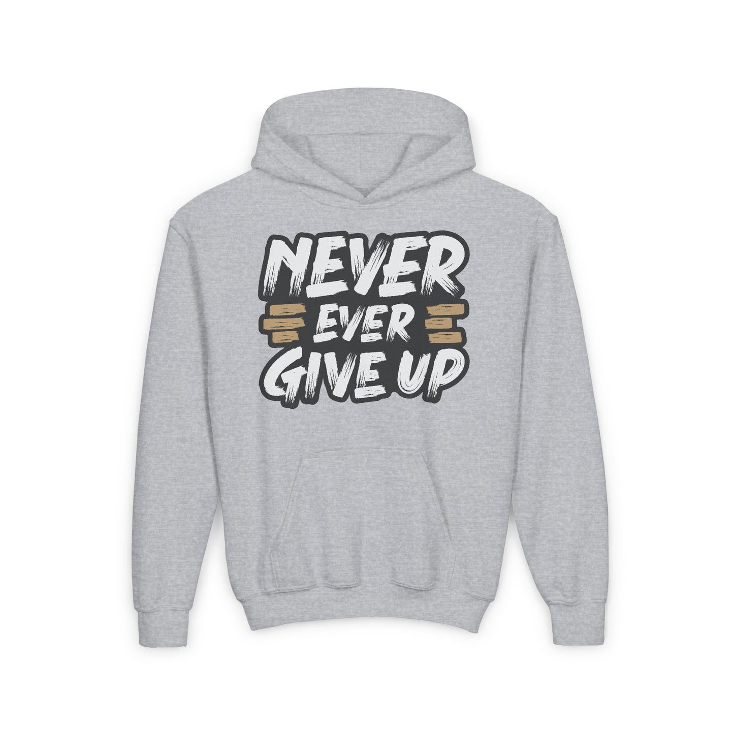 Never Give Up Youth Heavy Blend Hooded Sweatshirt