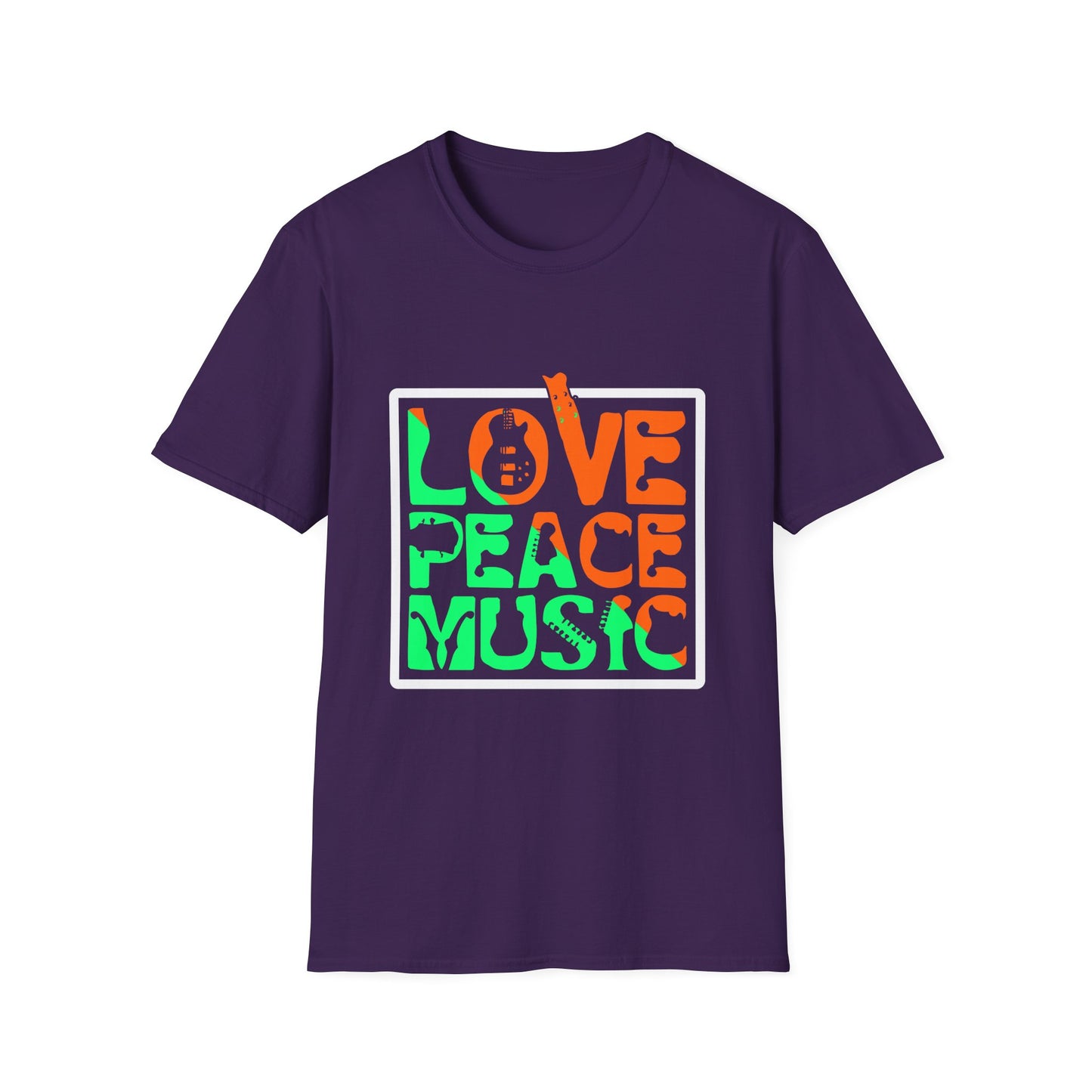 Love Peace Music Unisex Softstyle T-Shirt