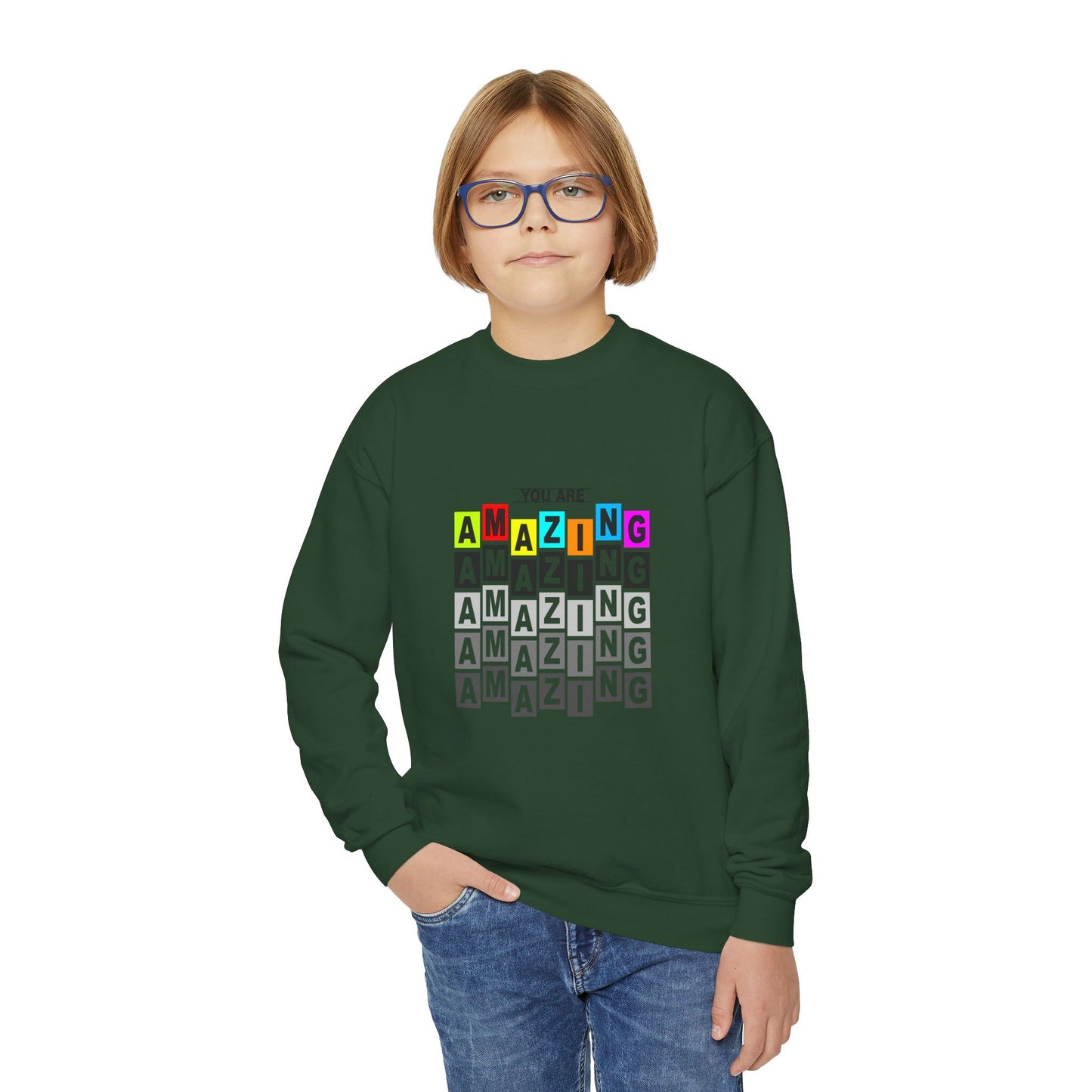 You Are Amazing Youth Crewneck Sweatshirt