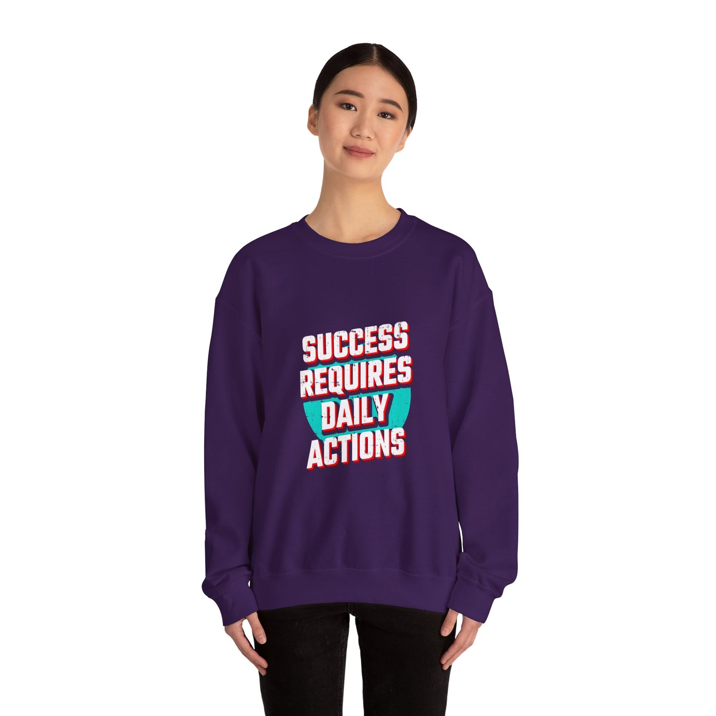 Success Requires Daily Actions Unisex Heavy Blend™ Crewneck Sweatshirt