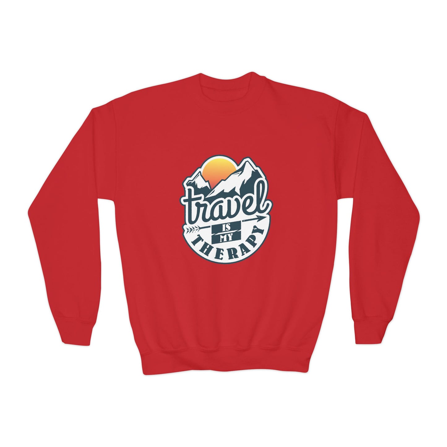 Travel Is My Therapy Youth Crewneck Sweatshirt