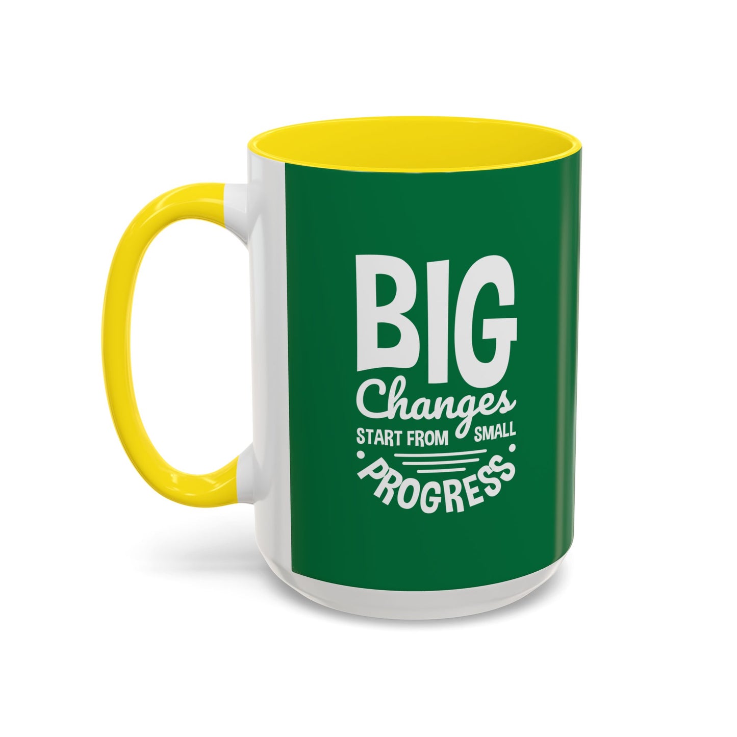 Big Changes Start From Small Progress Accent Coffee Mug (11, 15oz)