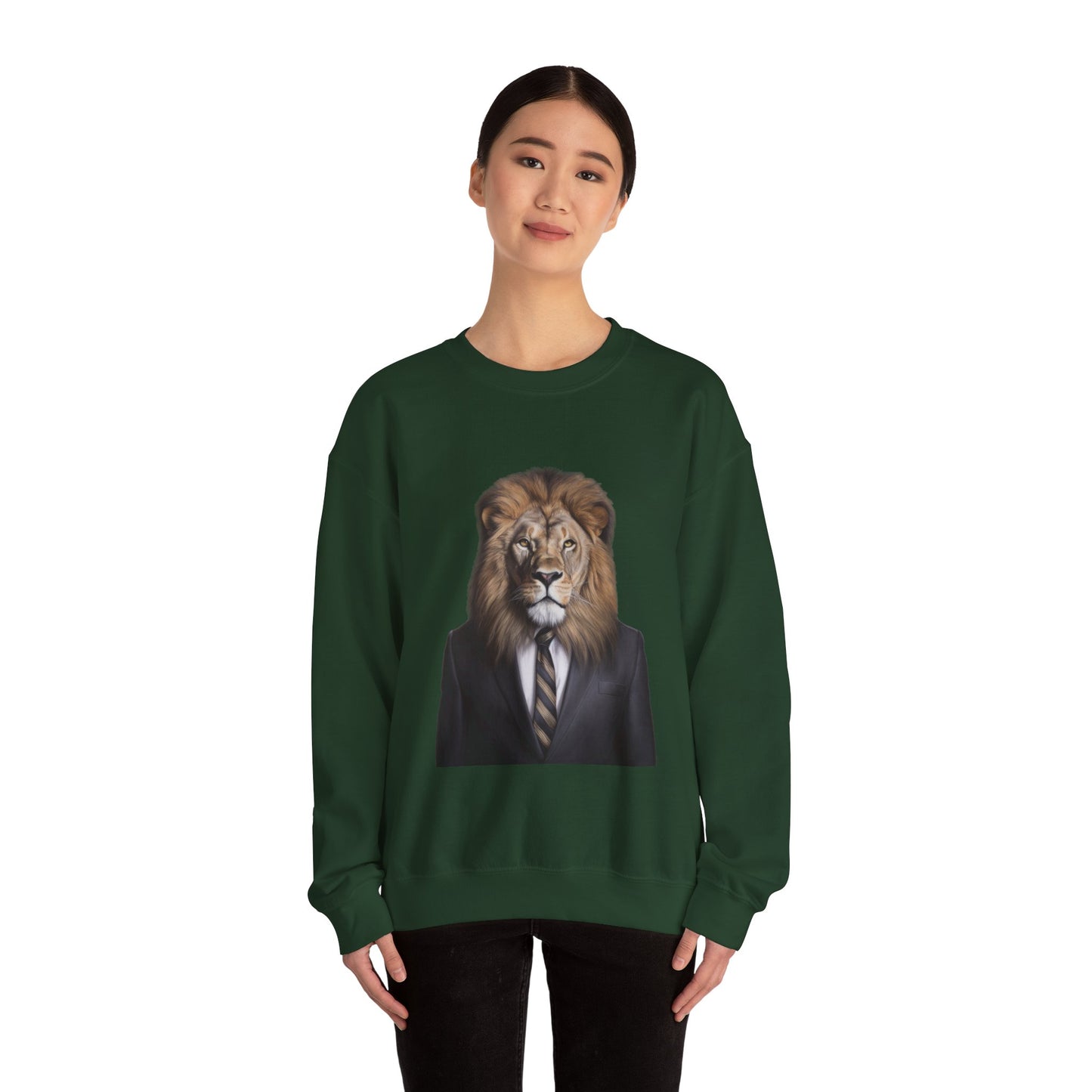 Lion Business Person Unisex Heavy Blend™ Crewneck Sweatshirt