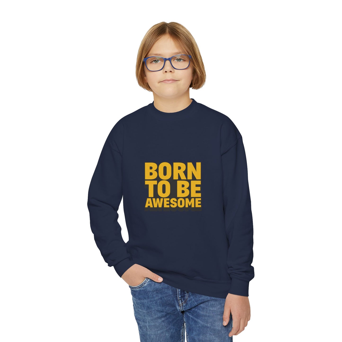Born To Be Awesome Youth Crewneck Sweatshirt