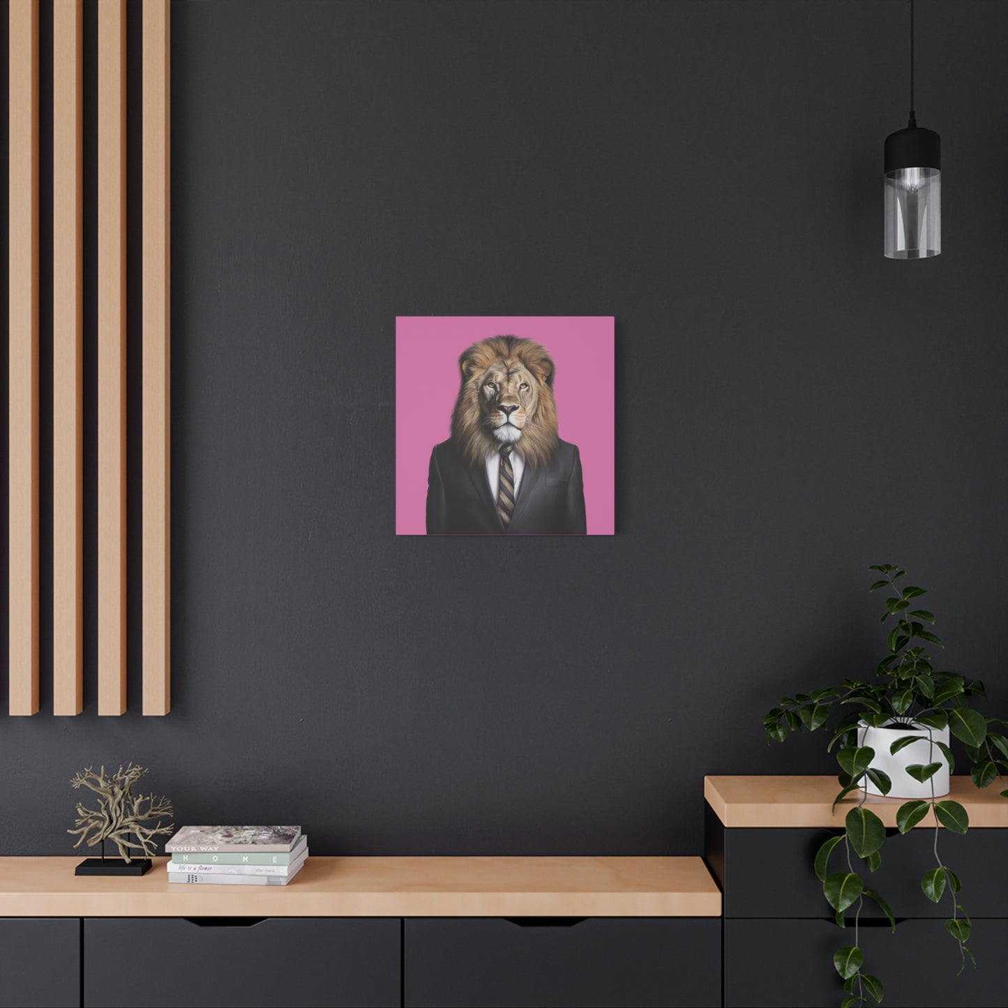 Lion Business Person Matte Canvas, Stretched, 1.25"