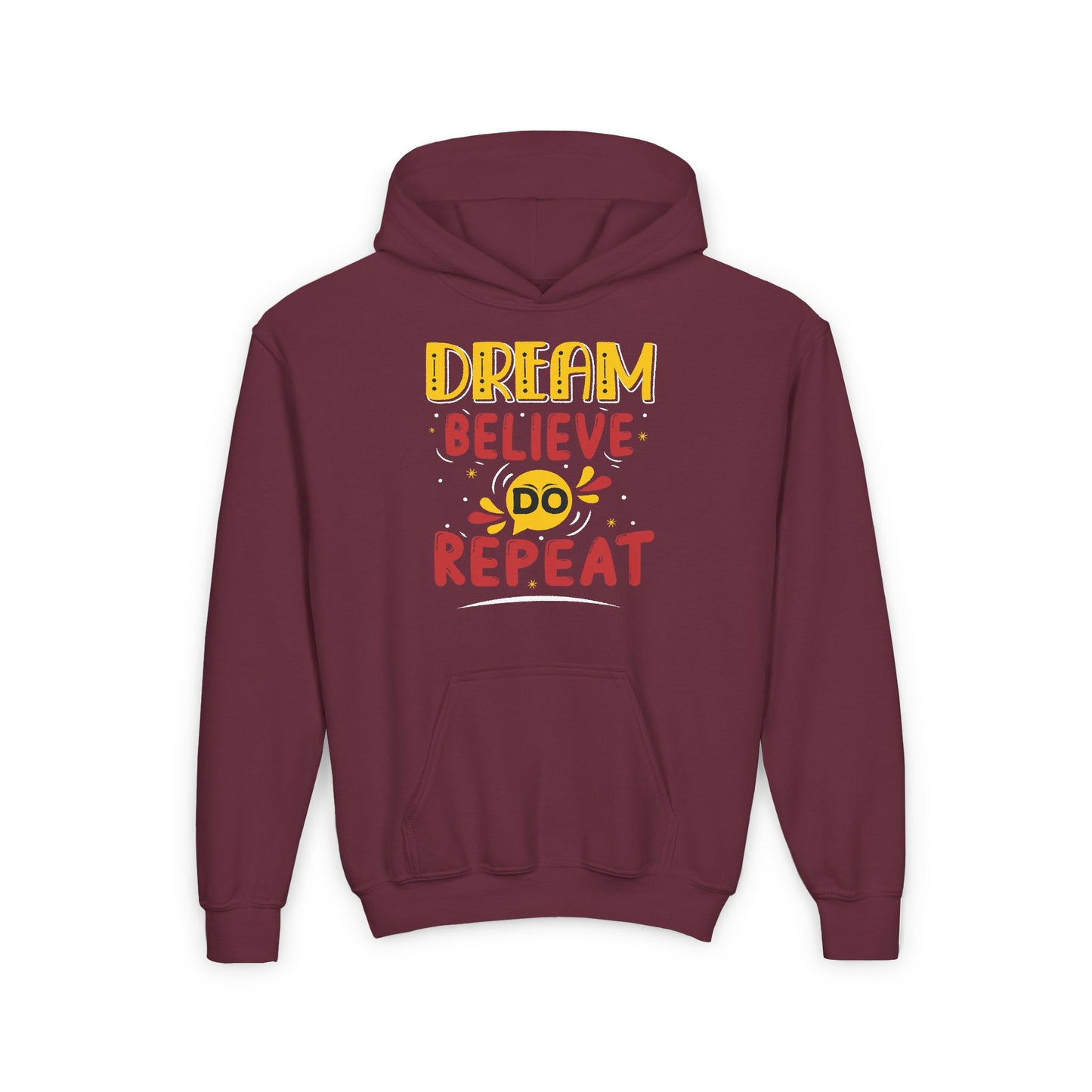Dream Believe Repeat Youth Heavy Blend Hooded Sweatshirt