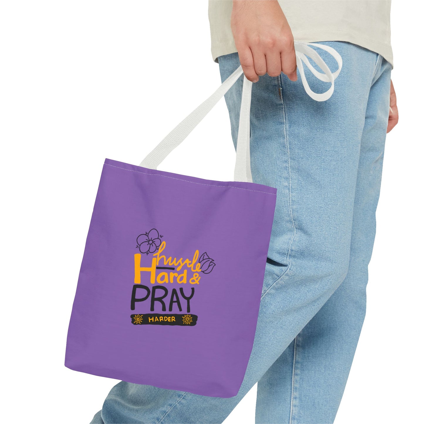 Hustle Hard And Pray Harder Tote Bag (AOP)