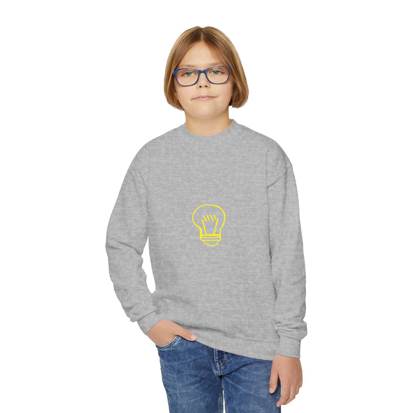 Drawing Light Bulb Youth Crewneck Sweatshirt