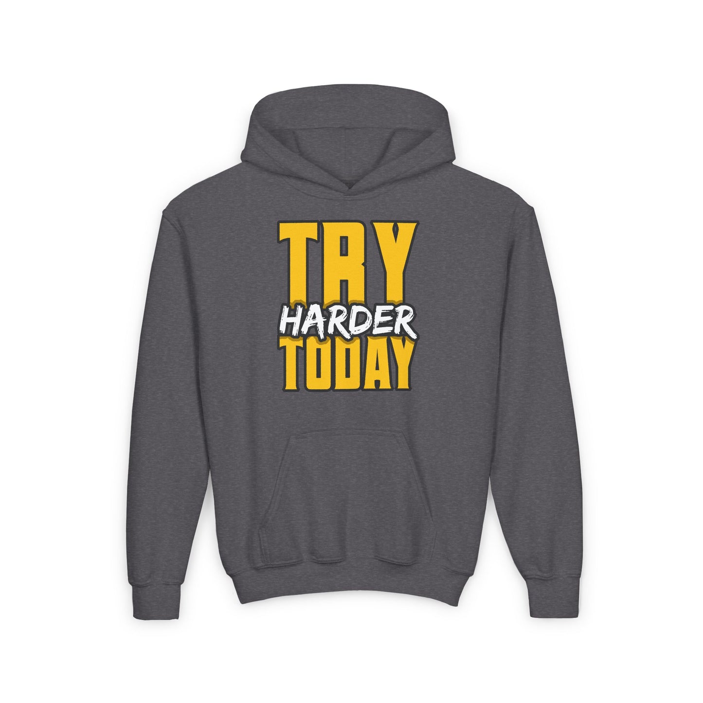 Try Harder Today Youth Heavy Blend Hooded Sweatshirt