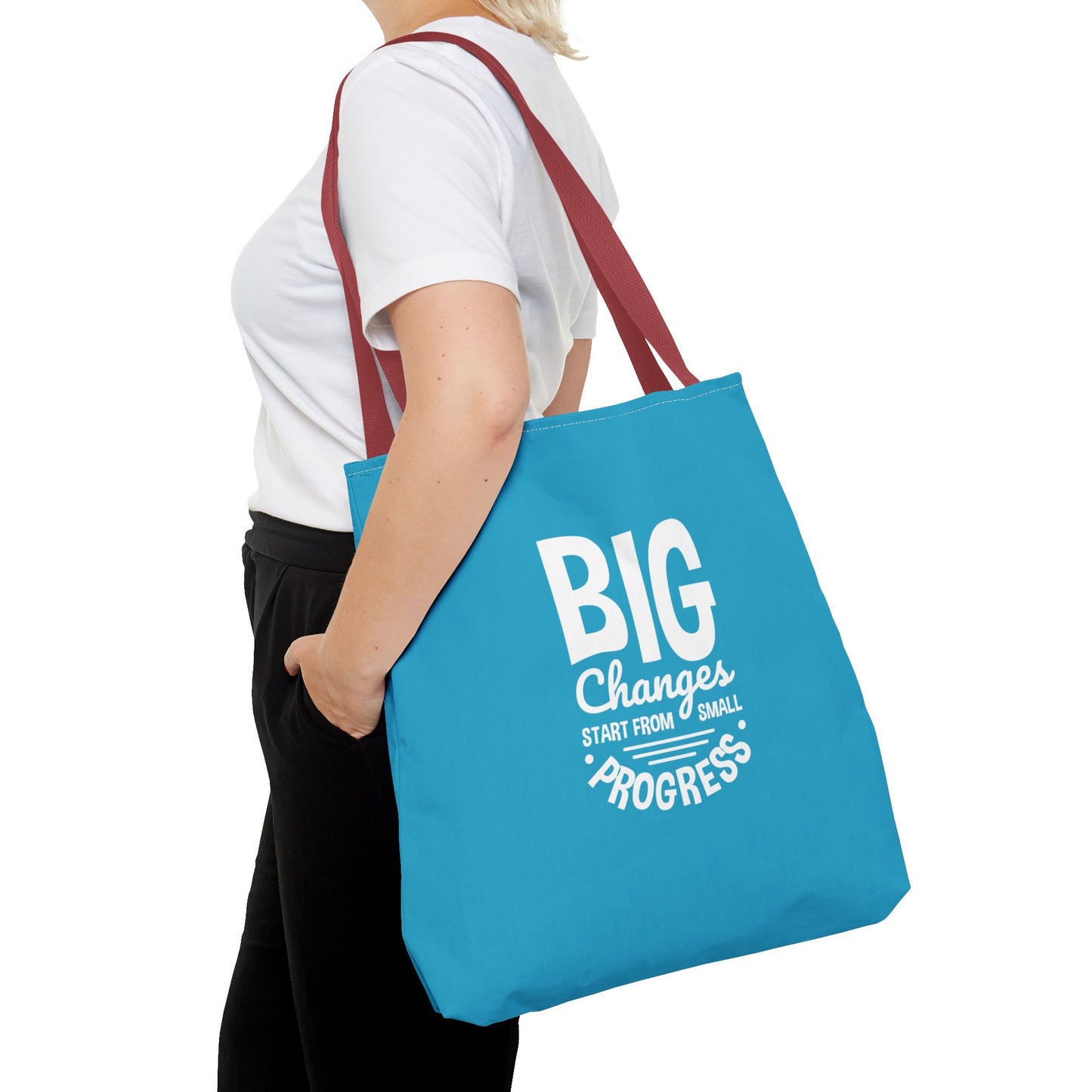 Big Changes Start From Small Progress Tote Bag (AOP)