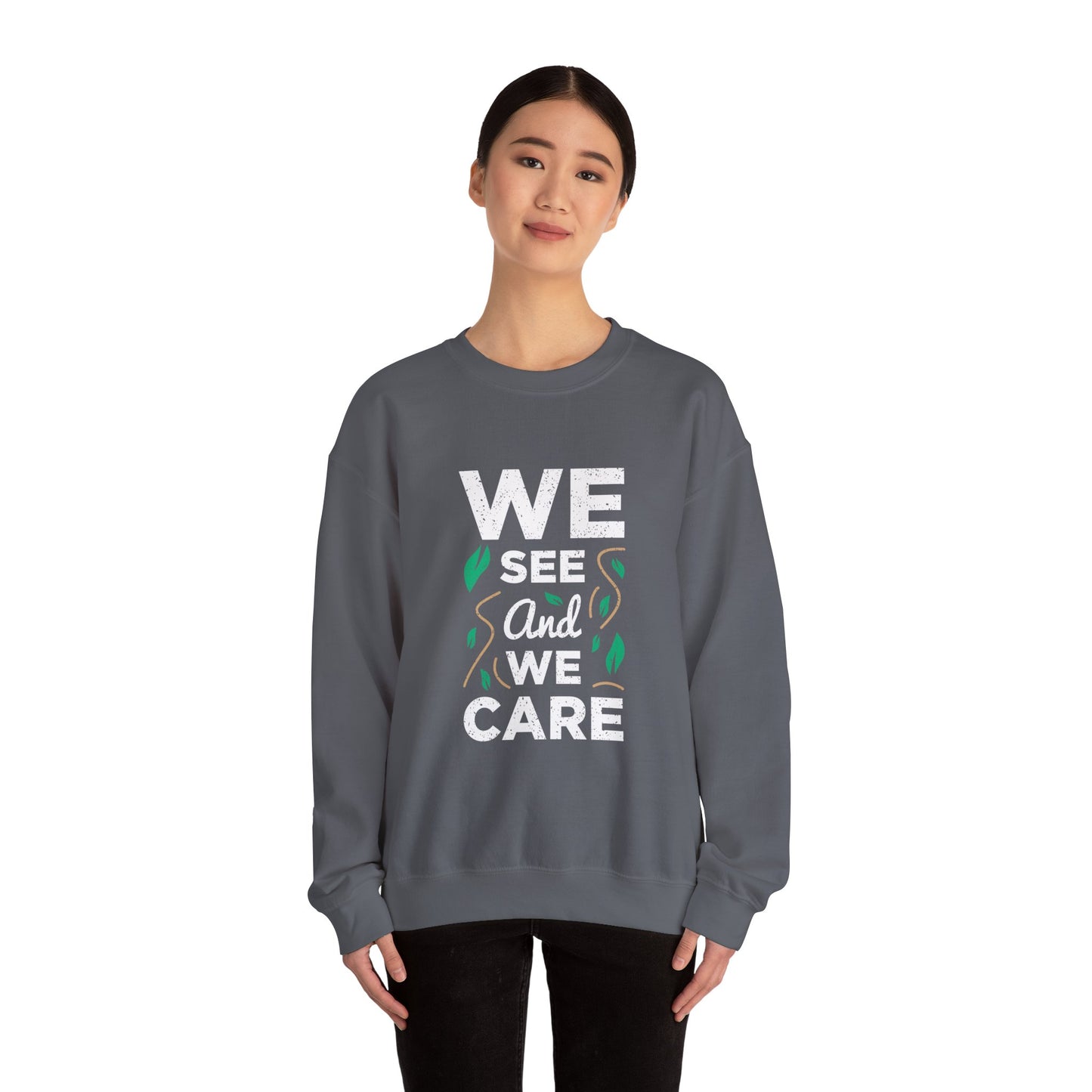 We See And We Care Unisex Heavy Blend™ Crewneck Sweatshirt