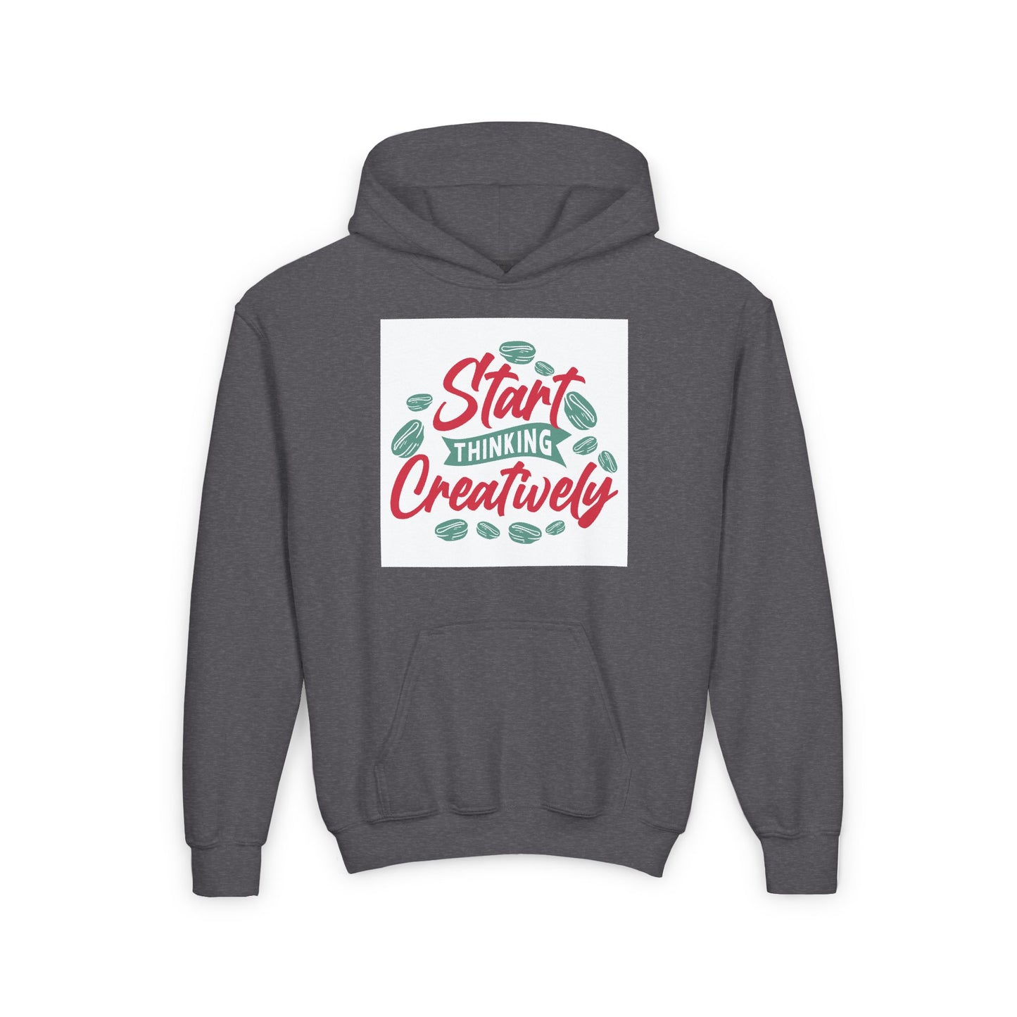 Start Thinking Youth Heavy Blend Hooded Sweatshirt