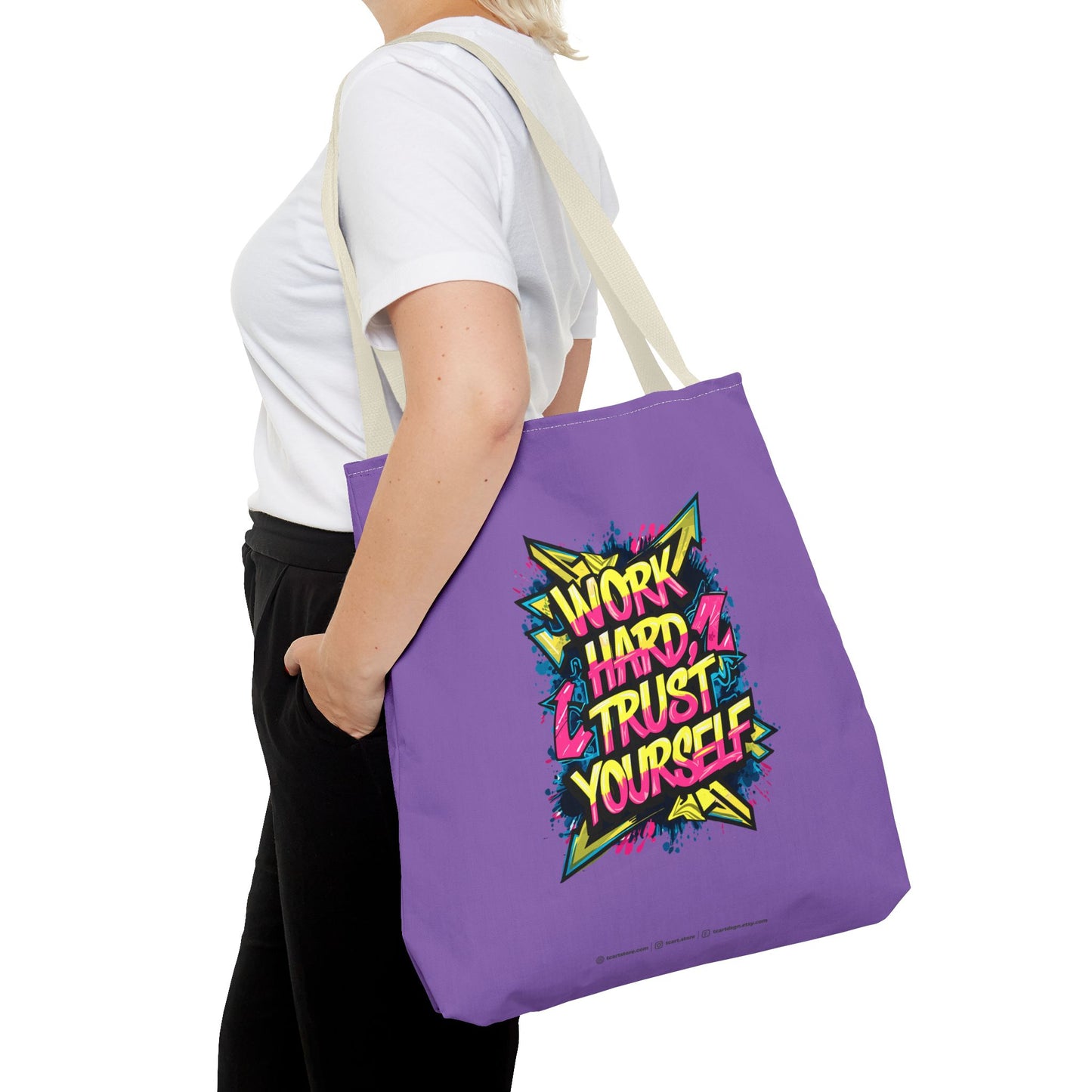 Work Hard Trust Yourself Tote Bag (AOP)