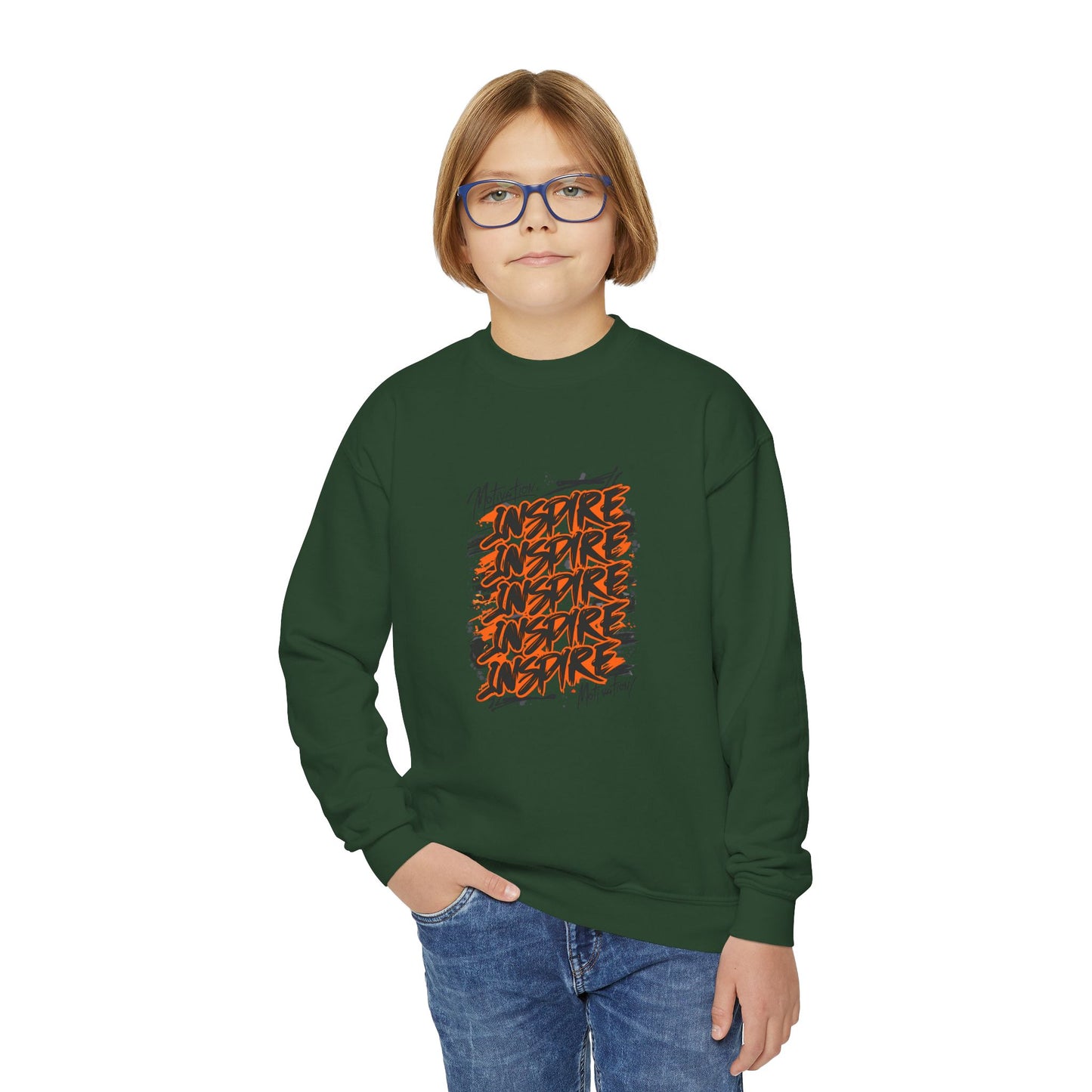 Motivation Inspire Motivation Youth Crewneck Sweatshirt