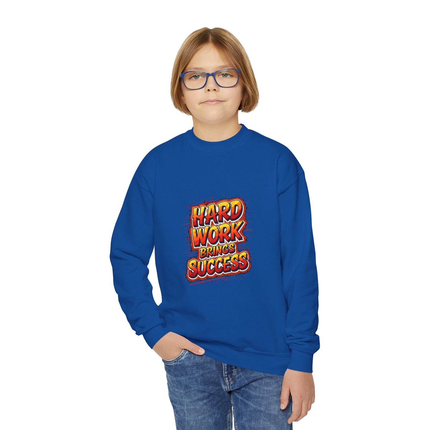 Hard Work Brings Success Youth Crewneck Sweatshirt