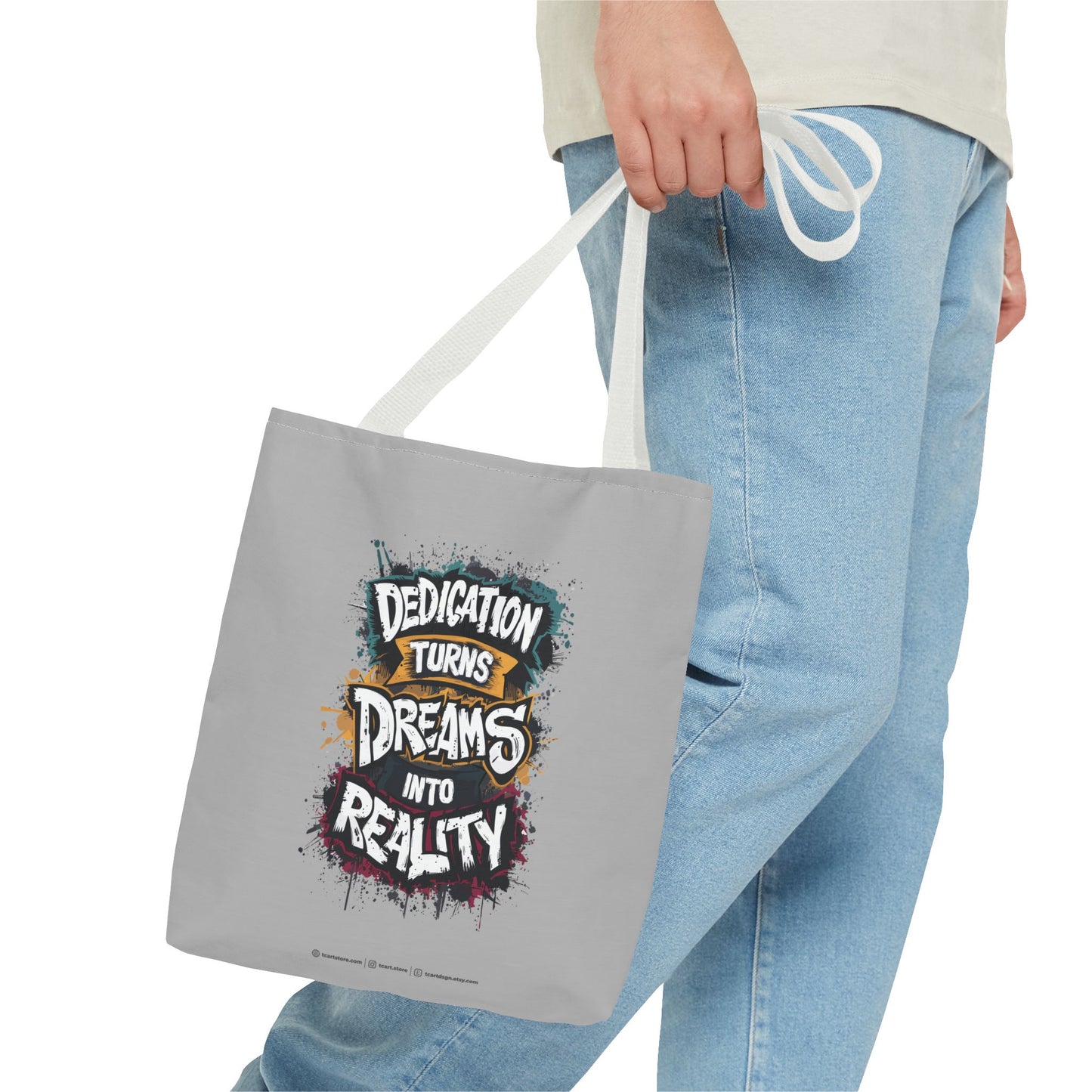 Dedication Turns Dreams Into Reality Tote Bag (AOP)