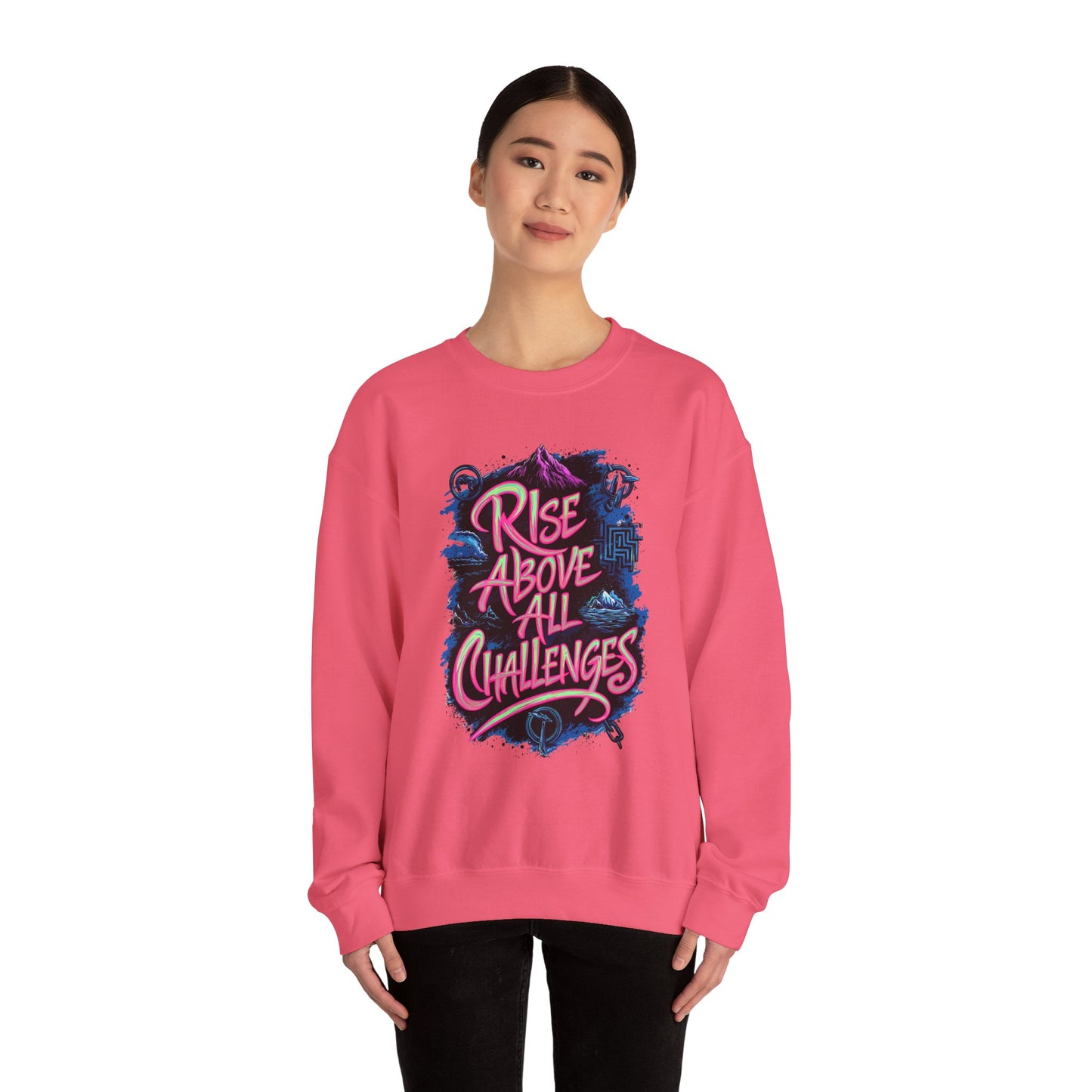 Rise Above All Challenges Unisex Heavy Blend™ Crewneck Sweatshirt