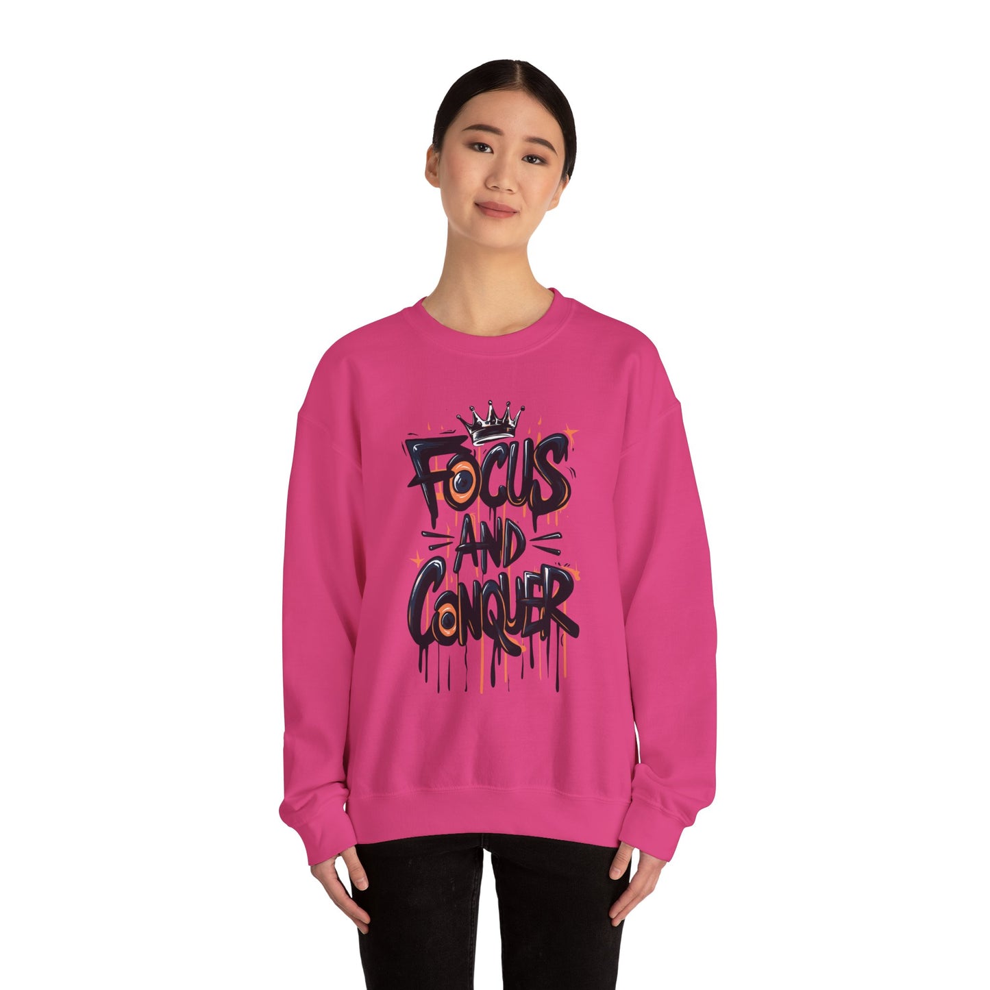 Focus And Conquer Unisex Heavy Blend™ Crewneck Sweatshirt