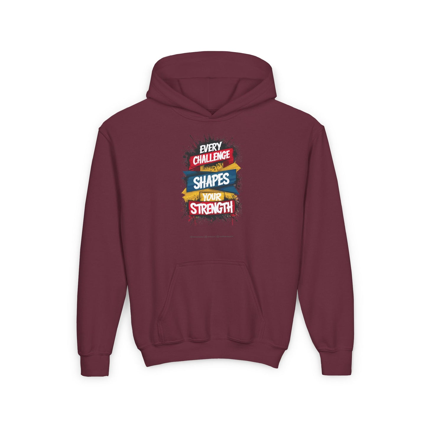 Every Challenge Shapes Your Strength Youth Heavy Blend Hooded Sweatshirt