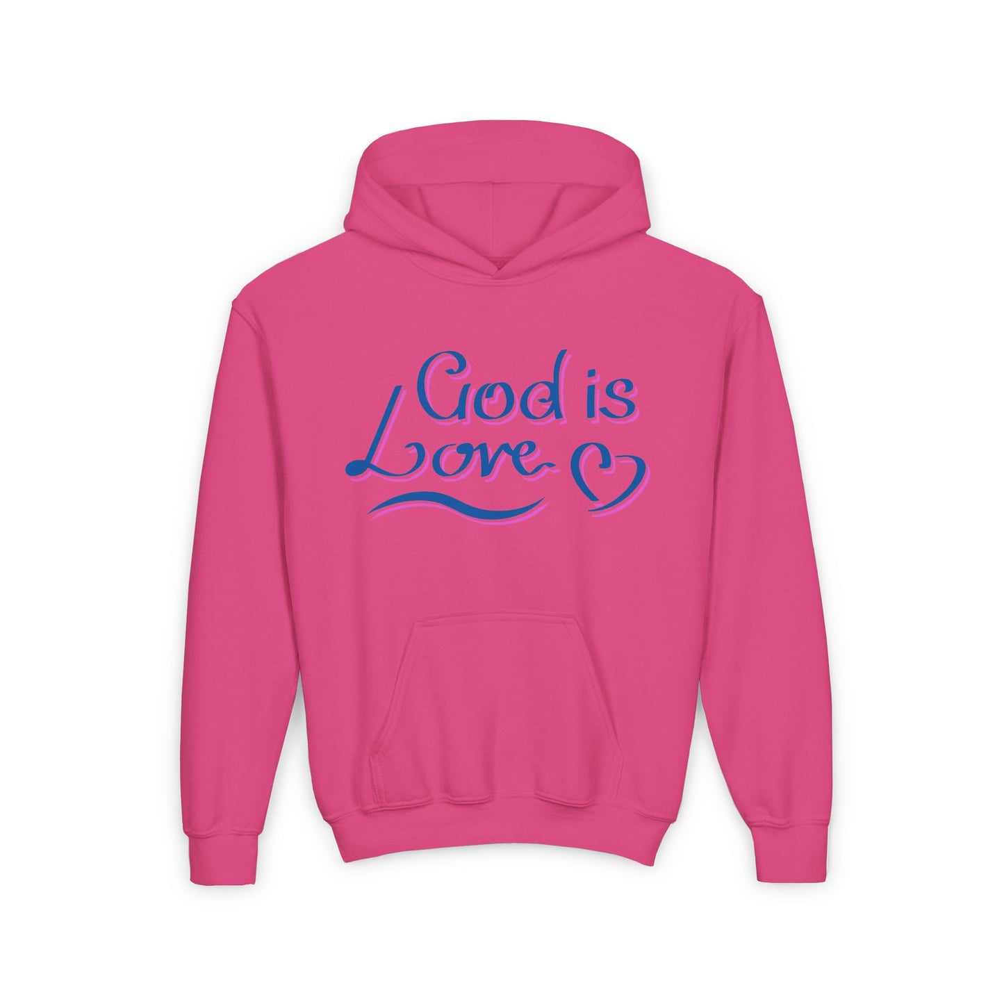 God Is Love Youth Heavy Blend Hooded Sweatshirt