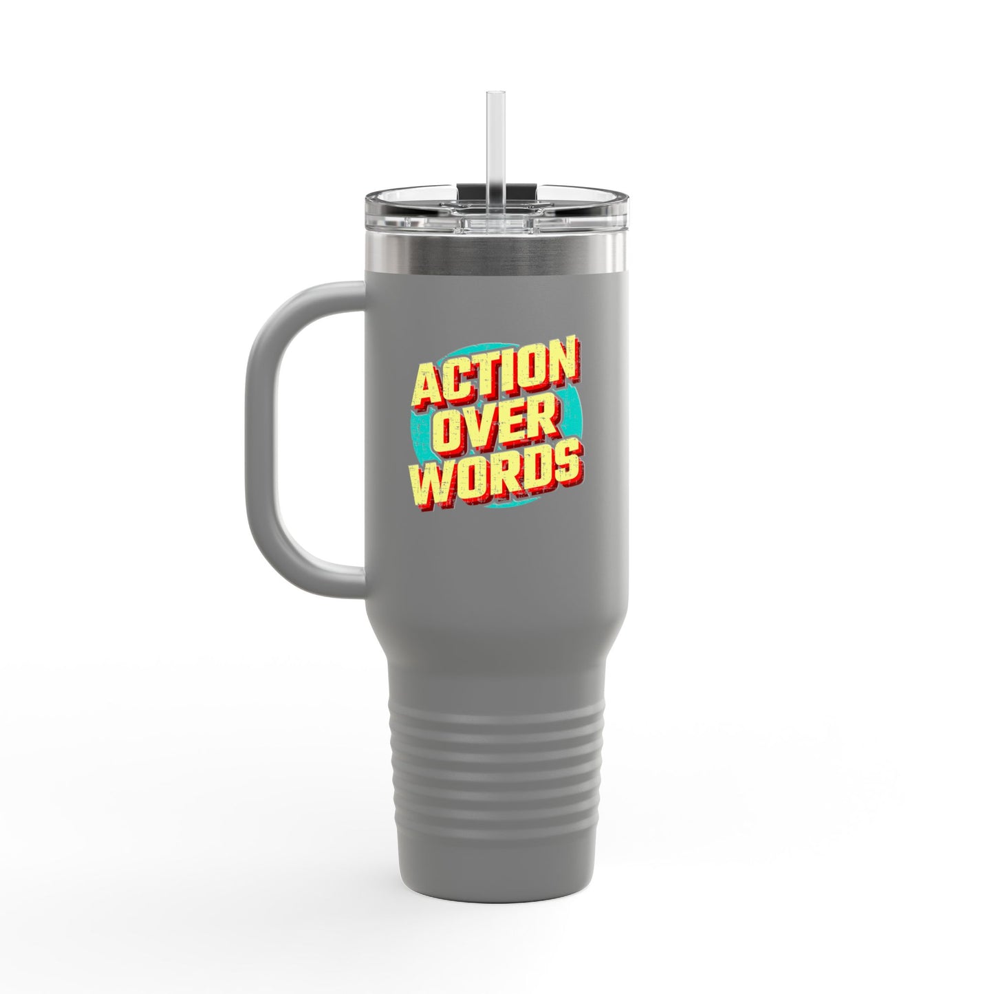 Action Over Words Insulated Travel Mug, 40oz