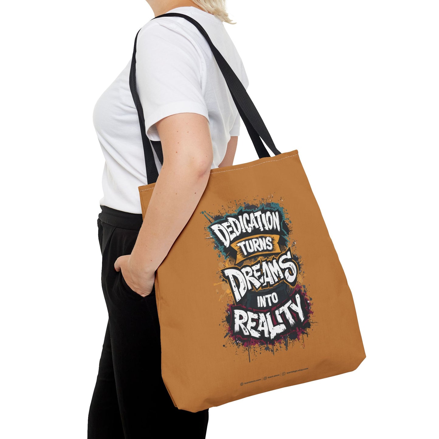 Dedication Turns Dreams Into Reality Tote Bag (AOP)