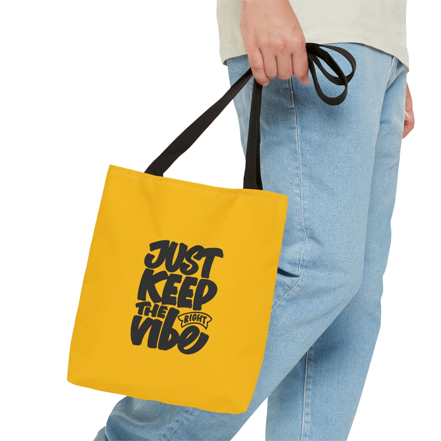 Just Keep The Right Vibe Tote Bag (AOP)
