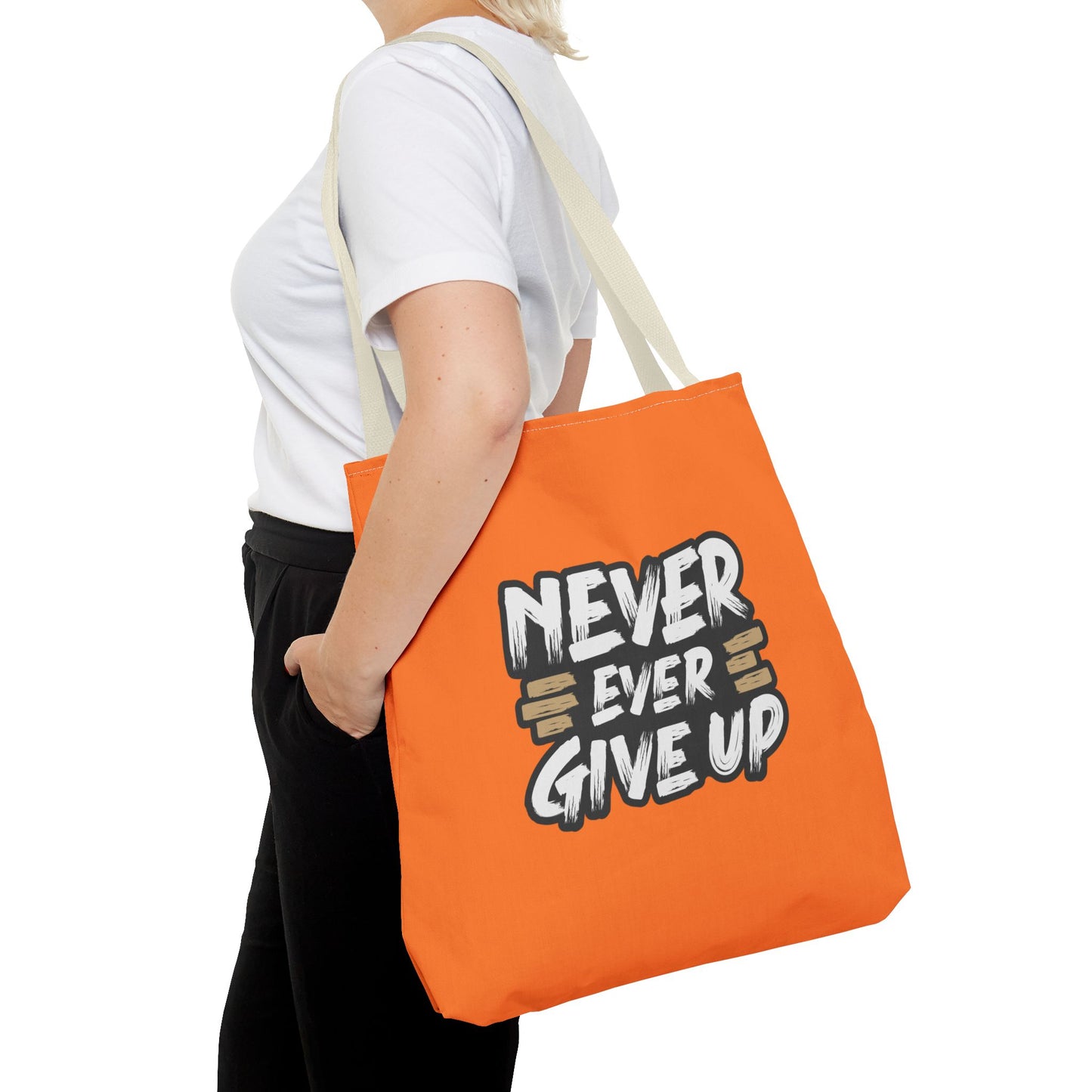 Never Give Up Tote Bag (AOP)