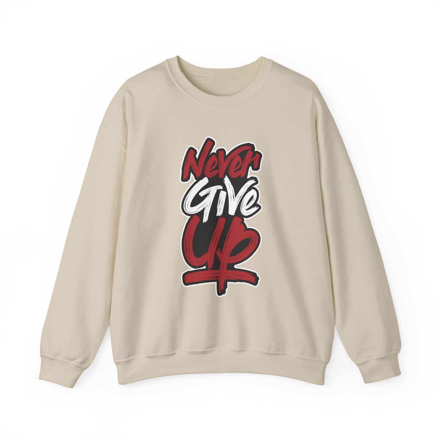 Never Give Up Unisex Heavy Blend™ Crewneck Sweatshirt