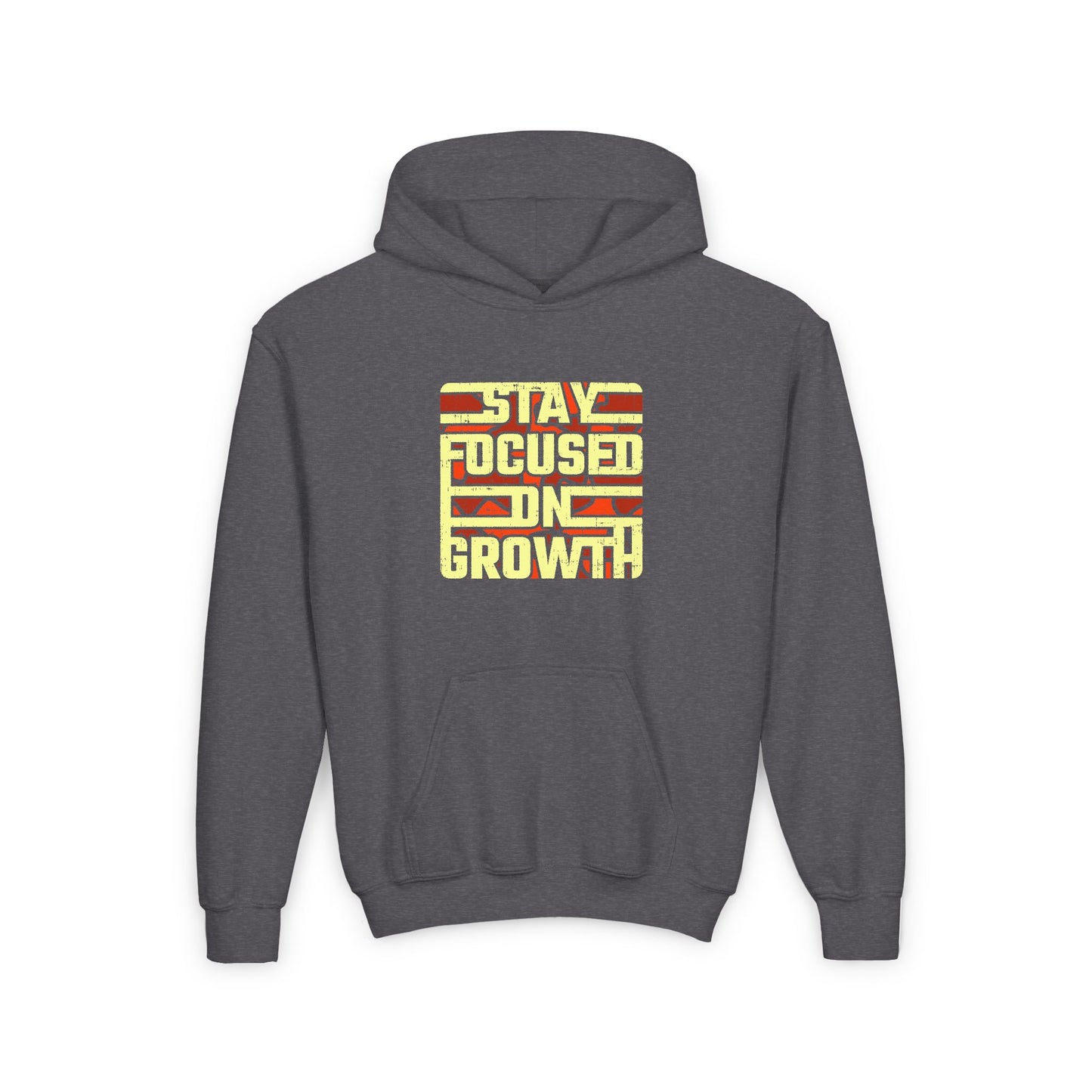 Stay Focused On Growth Youth Heavy Blend Hooded Sweatshirt
