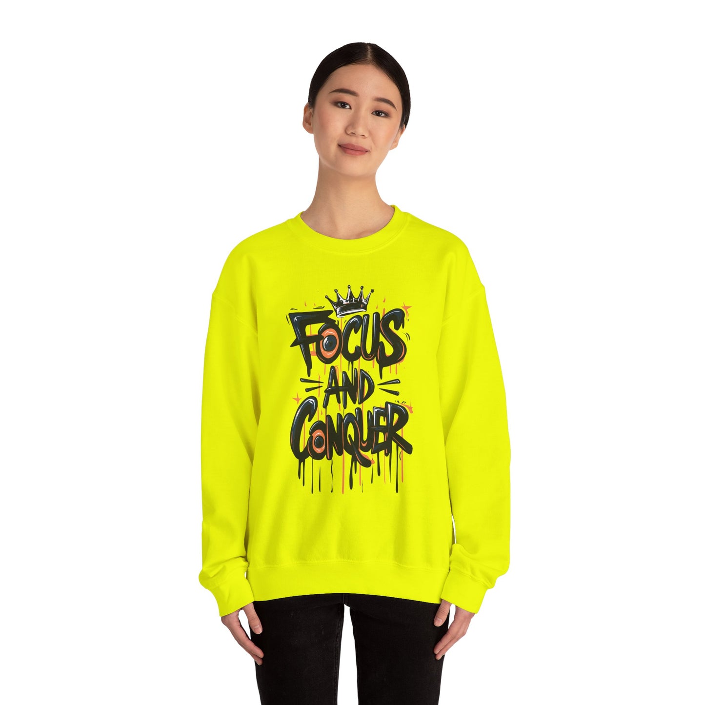Focus And Conquer Unisex Heavy Blend™ Crewneck Sweatshirt