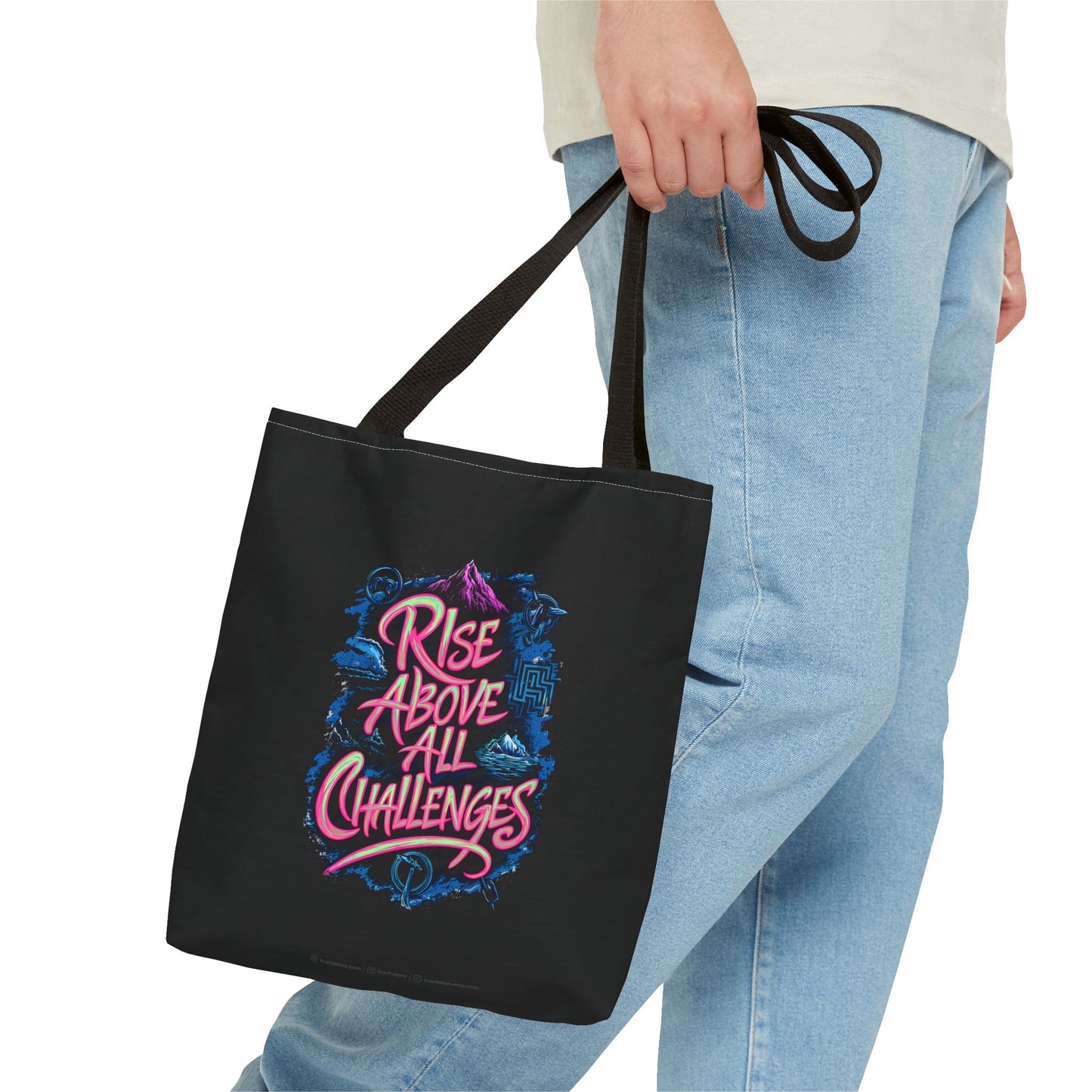 Rise Above All Challenges Tote Bag (AOP)