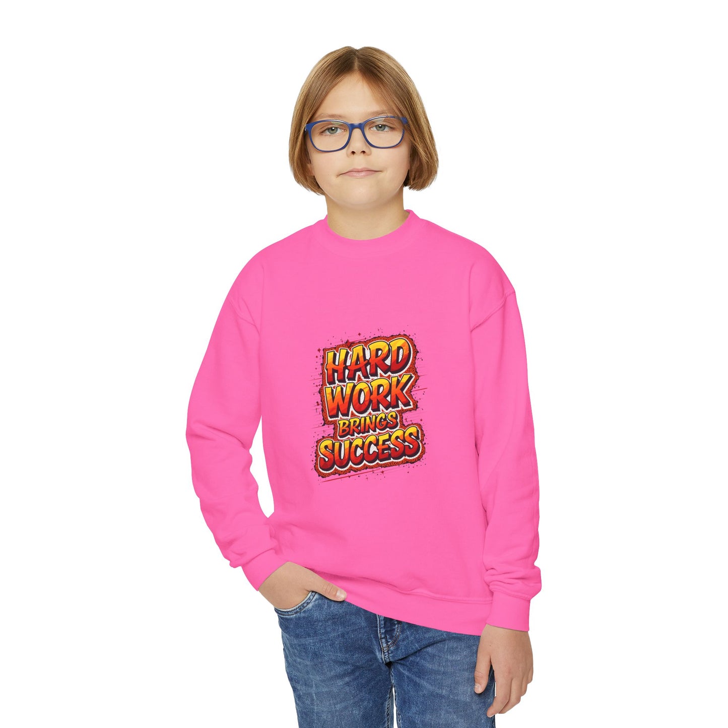 Hard Work Brings Success Youth Crewneck Sweatshirt