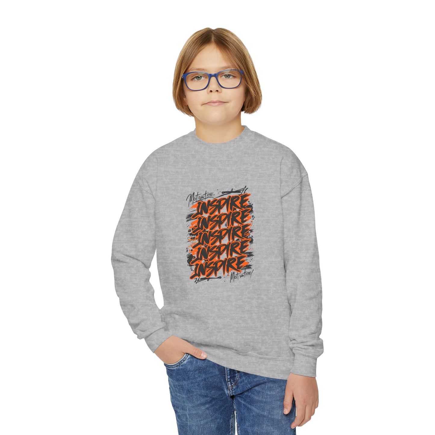 Motivation Inspire Motivation Youth Crewneck Sweatshirt