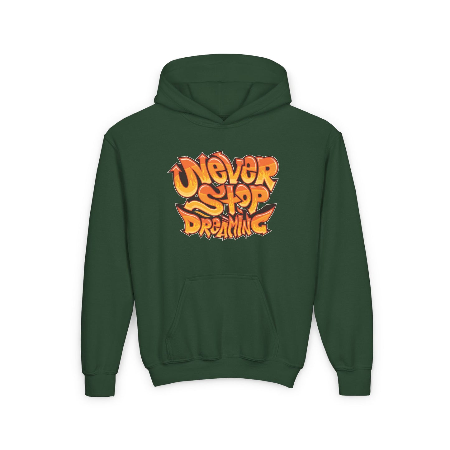 Never Stop Dreaming Youth Heavy Blend Hooded Sweatshirt