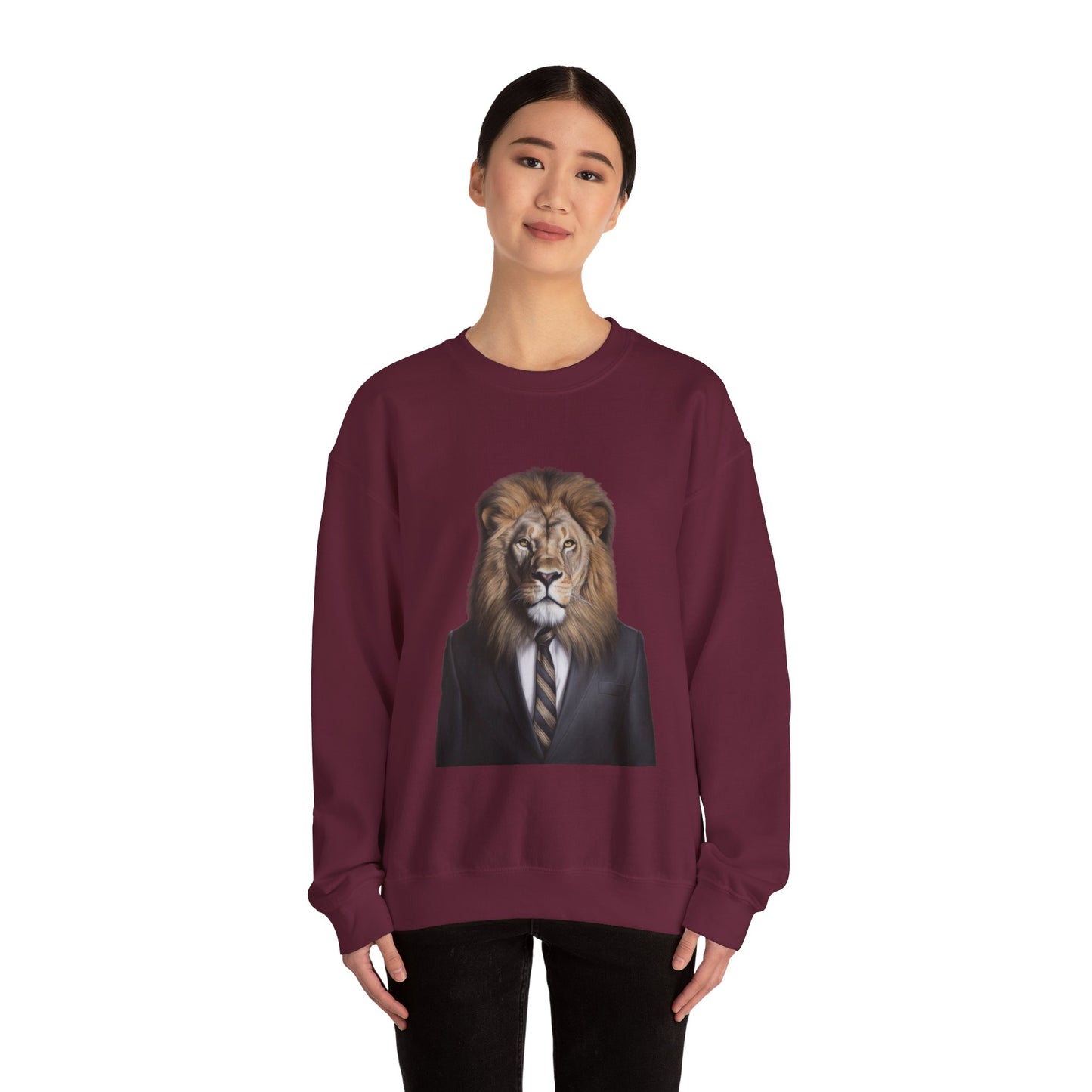 Lion Business Person Unisex Heavy Blend™ Crewneck Sweatshirt