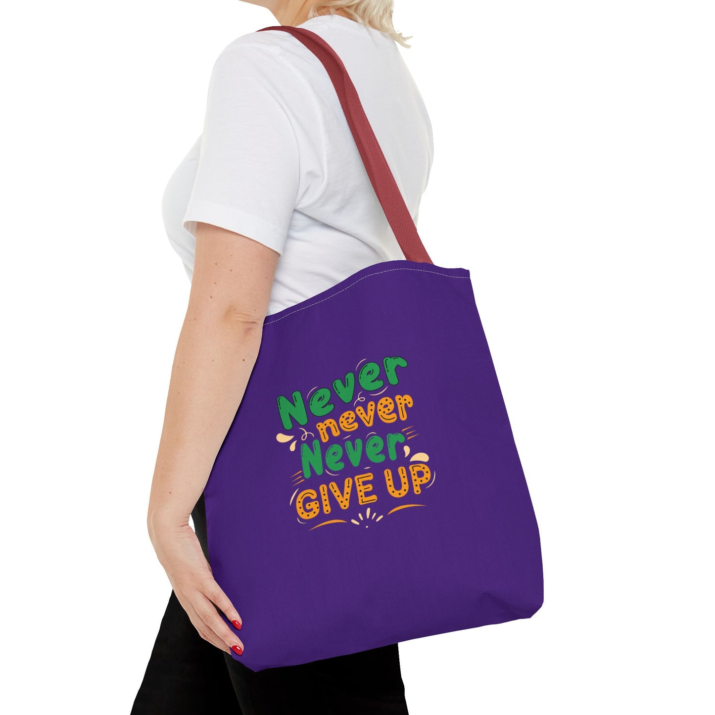 Never Never Never Give Up Tote Bag (AOP)