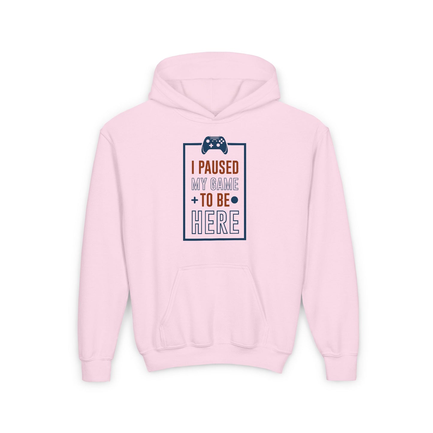 I Pushed My Game To Be Here Youth Heavy Blend Hooded Sweatshirt