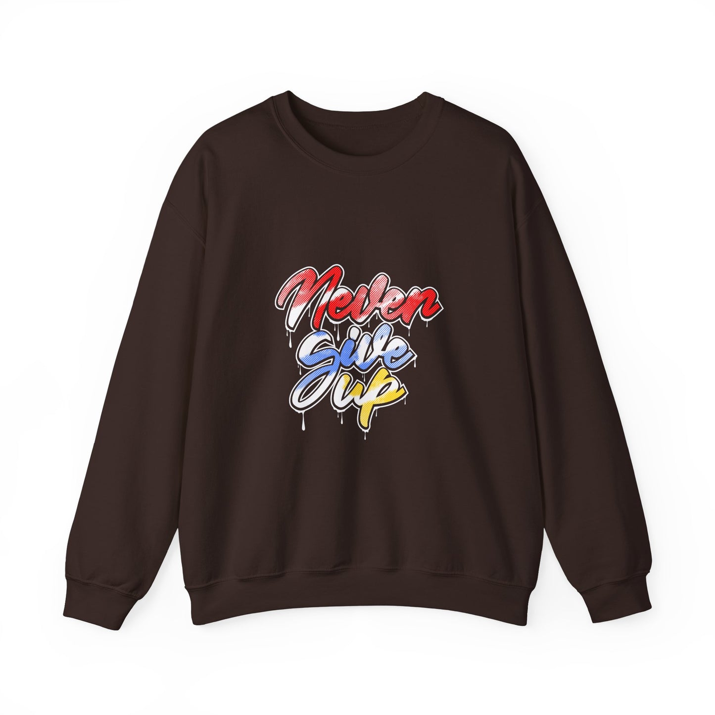 Never Give Up Unisex Heavy Blend™ Crewneck Sweatshirt