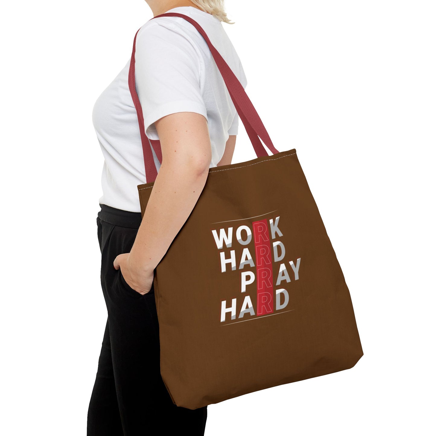 Work Hard Pray Hard Tote Bag (AOP)