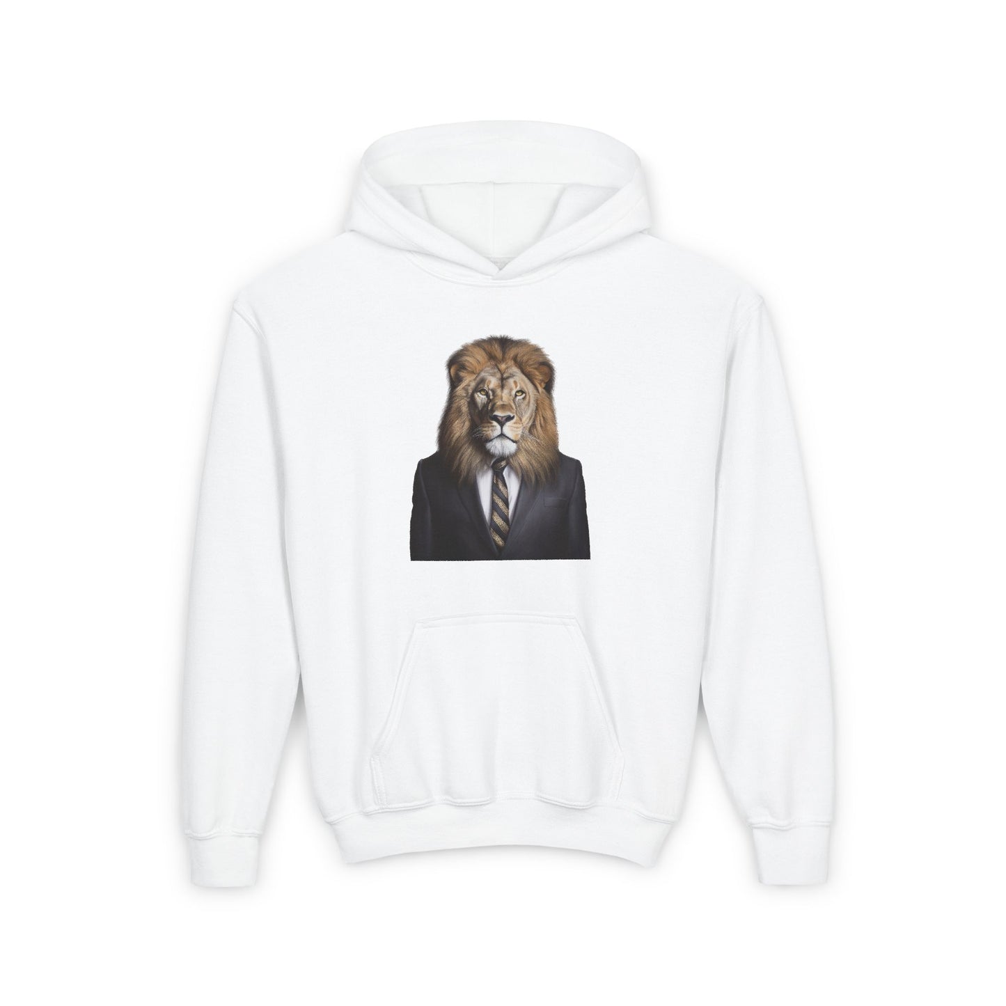 Lion Business Person Youth Heavy Blend Hooded Sweatshirt
