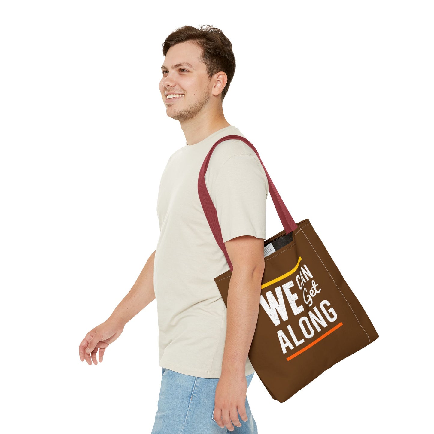 We Can Get Along Tote Bag (AOP)