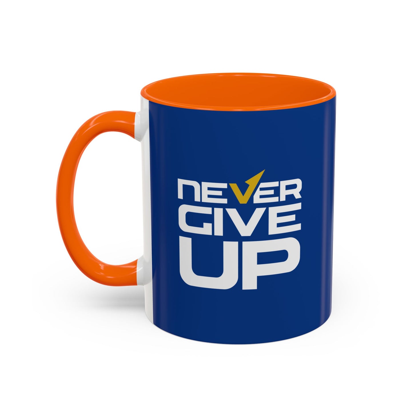 Never Give Up Accent Coffee Mug (11, 15oz)