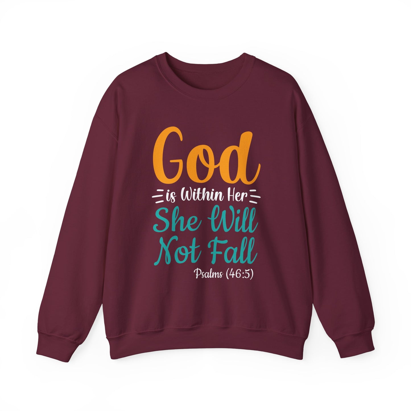 God Is Within Her She Will Not Fall Unisex Heavy Blend™ Crewneck Sweatshirt