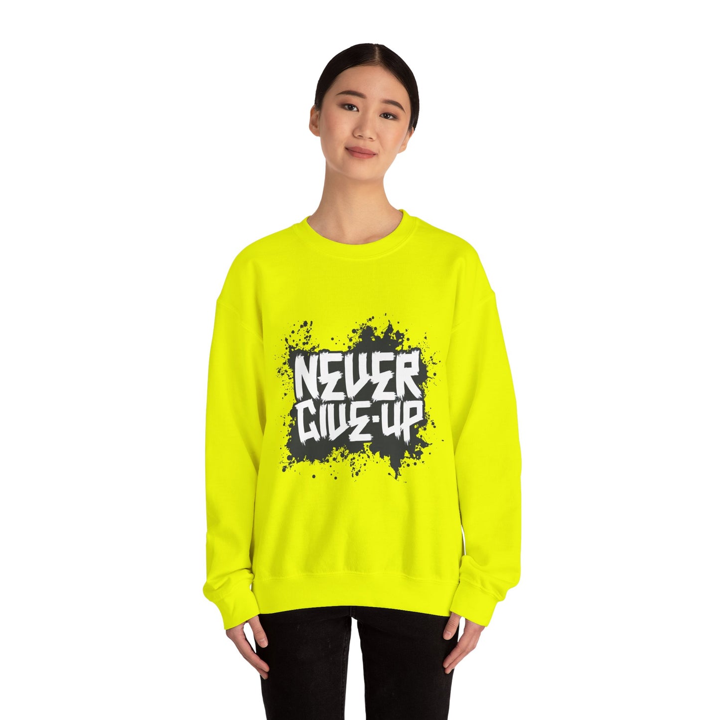 Never Give Up Unisex Heavy Blend™ Crewneck Sweatshirt