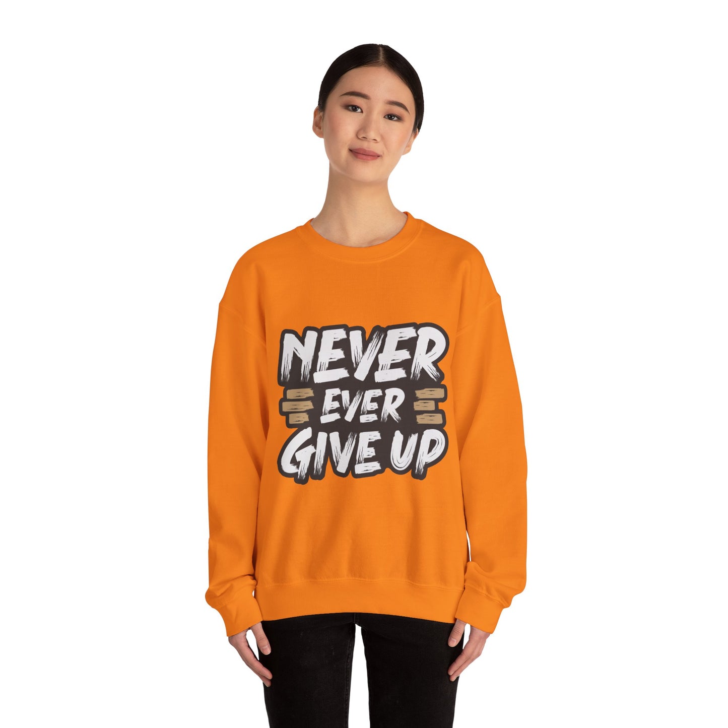 Never Give Up Unisex Heavy Blend™ Crewneck Sweatshirt