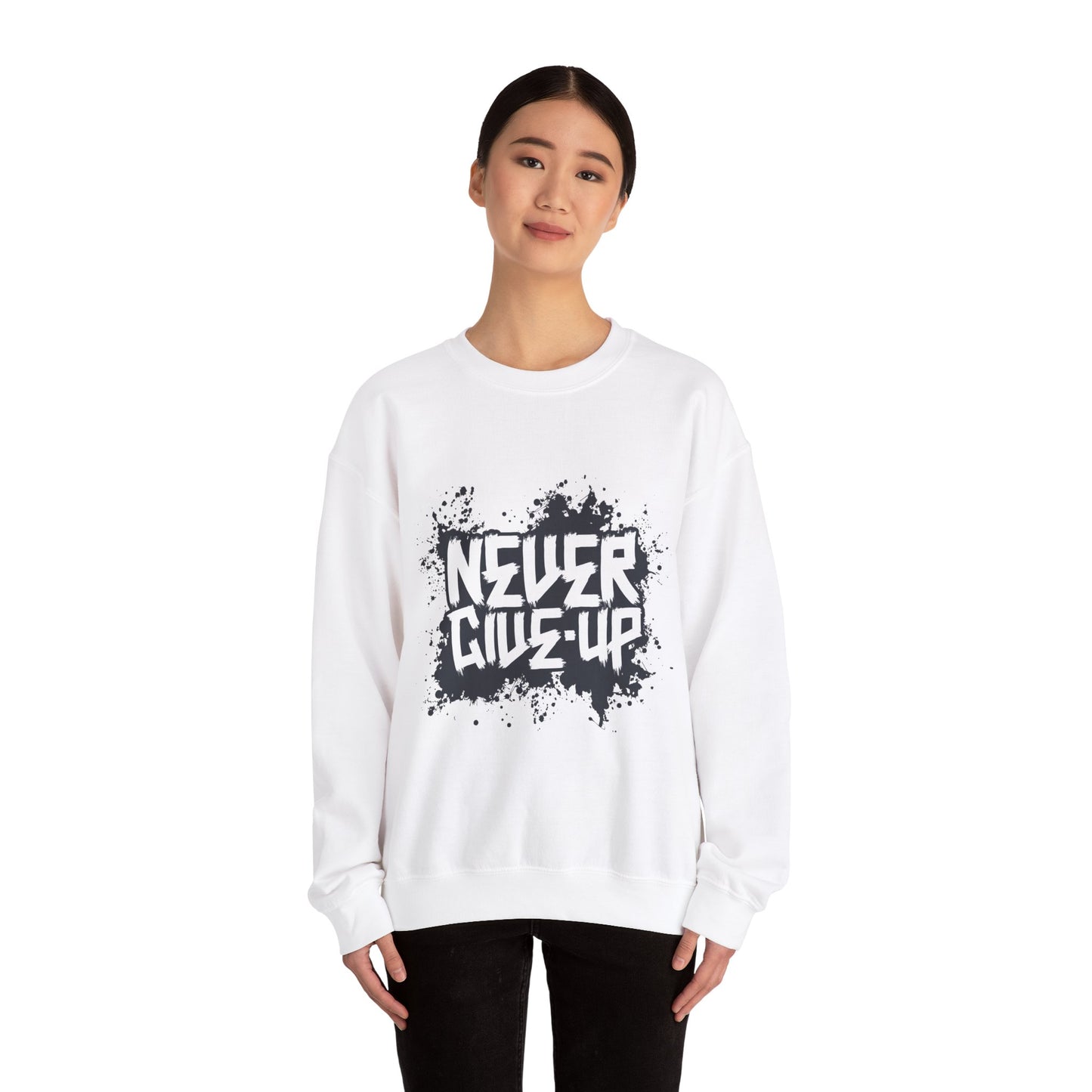 Never Give Up Unisex Heavy Blend™ Crewneck Sweatshirt